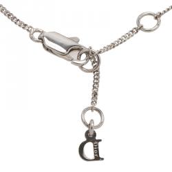 Pre Owned Dior Enamel Tooth Charm Silver Tone Bracelet