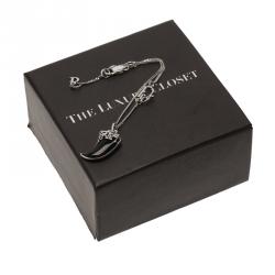 Pre Owned Dior Enamel Tooth Charm Silver Tone Bracelet