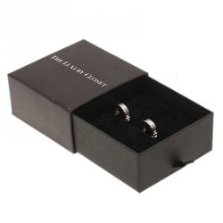 Pre Owned Dior Brushed Silver Tone Half Hoop Clip-on Earrings