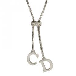 Pre Owned قلادة ديور دلاية CD فضية اللون