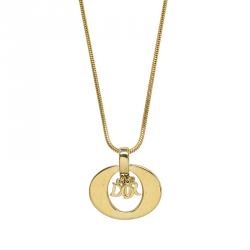 Pre Owned قلادة ديور ذهبية اللون بالشعار