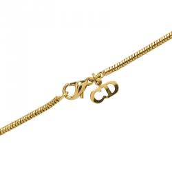 Pre Owned قلادة ديور ذهبية اللون بالشعار