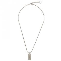 Pre Owned عقد ديور شعار كريستال فضي اللون