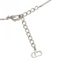 Pre Owned عقد ديور شعار كريستال فضي اللون