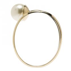 مملوكة مسبقًا Dior Ultradior Faux Pearl Gold Tone Bracelet 17cm