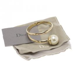 مملوكة مسبقًا Dior Ultradior Faux Pearl Gold Tone Bracelet 17cm