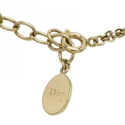 Pre Owned سوار ديور أوبليك كريستال بالشعار ذهبي اللون