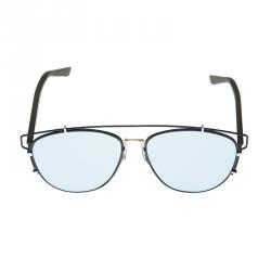 Pre Owned Dior Blue Technologic PQUA4 Cut Out Aviator Sunglasses
