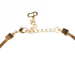 Pre Owned قلادة ديور دلاية 'D'  ذهبية اللون