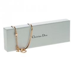 Pre Owned قلادة ديور دلاية 'D'  ذهبية اللون