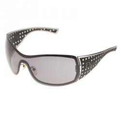 Pre Owned Dior Black Shield Quadrille Sunglasses