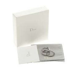 Pre Owned خواتم ديور 3 أشكال لون فضي قلوب ايناميل كريستال مقاس 52