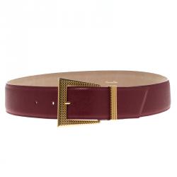 مملوكة مسبقًا حزام ديور جلد مزخرف أحمر 85 سم
