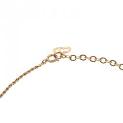 Pre Owned قلادة ديور ذهبية اللون دلاية الشعار