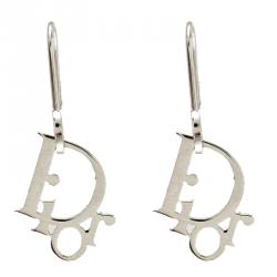 Dior Silver-tone Logo Hoop Earrings