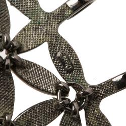 Pre Owned عقد شوكر ديور كريستال أحمر فضي اللون