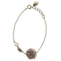 Pre Owned Dior Purple Crystal Ball Gold Tone Bracelet