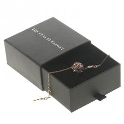 Pre Owned Dior Purple Crystal Ball Gold Tone Bracelet