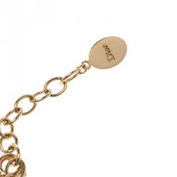 مملوكة مسبقًا قلادة ديور كريستال وردي ذهبية اللون