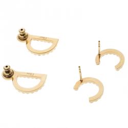 Pre Owned اقراط ديور يور ديور لؤلؤ صناعي ذهبي اللون