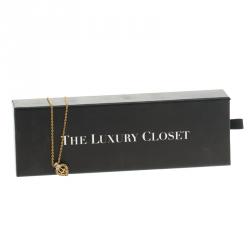 مملوكة مسبقًا Dior Crystal Heart & Gold Tone Necklace