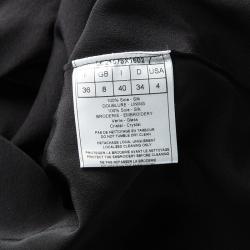 Pre Owned Dior Black Silk Chiffon Crystal Embellished Gown S
