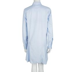 Christian Dior Blue and White Striped Cotton Shirt Dress M