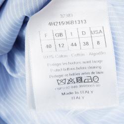 Christian Dior Blue and White Striped Cotton Shirt Dress M