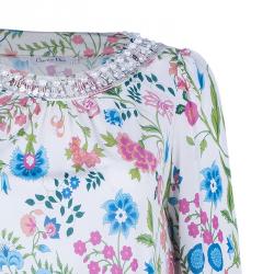Pre Owned Dior Silk Floral Embellished Top L