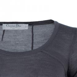 Dior Grey Taupe Wool Top S
