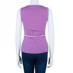 Pre Owned Dior Pink Sleeveles Knit Top S