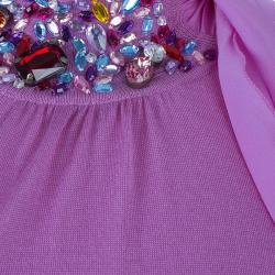 Pre Owned Dior Fuschia Embellished Sweater S