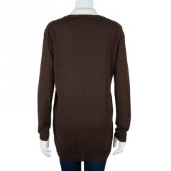 Dior Brown Long Sleeve Sweater M