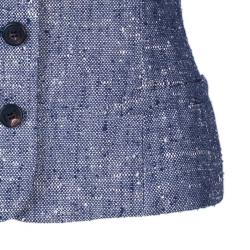 Dior Blue Sleeveless Bow Textured Jacket M