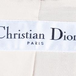 Dior Blue Sleeveless Bow Textured Jacket M