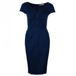 Dior Navy Blue Cotton Knee-length Dress M
