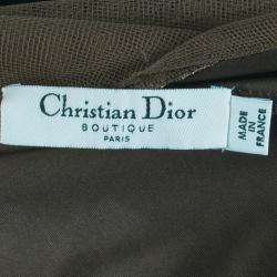 Dior Olive Green Silk Taffeta Gown S