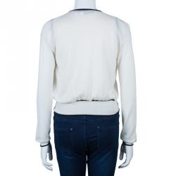 Pre Owned Dior Monochrome Knit Top And Cardigan Set M