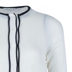 Pre Owned Dior Monochrome Knit Top And Cardigan Set M
