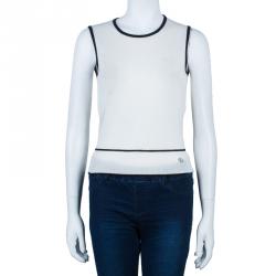 Pre Owned Dior Monochrome Knit Top And Cardigan Set M