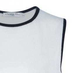 Pre Owned Dior Monochrome Knit Top And Cardigan Set M