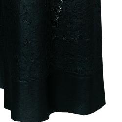 Pre Owned Dior Black Leather Laser Cut Skirt M