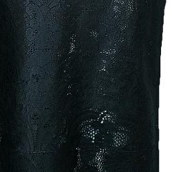 Pre Owned Dior Black Leather Laser Cut Skirt M