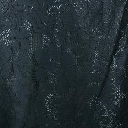 Pre Owned Dior Black Leather Laser Cut Skirt M