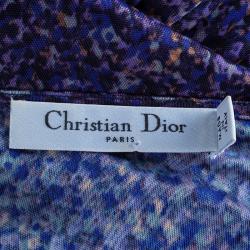 Dior Multicolor Print Sleeveless Draped Dress M