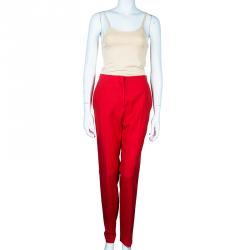 Dior Red Tailored Trousers M