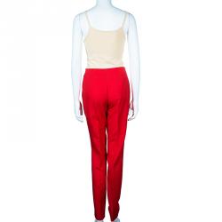 Dior Red Tailored Trousers M
