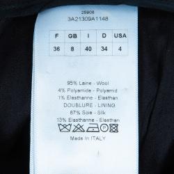Dior Black Pencil Back Detail Skirt S