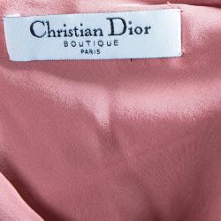 Dior Pastel Pink Ruffle Detail Silk Dress M