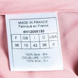 Dior Pastel Pink Ruffle Detail Silk Dress M